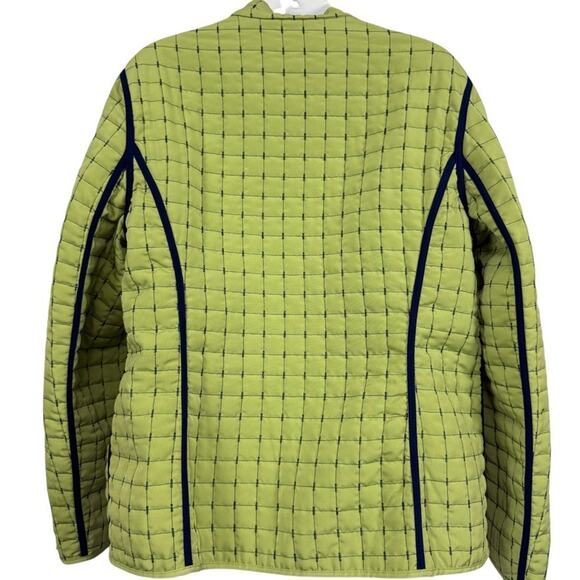 Susan Graver Style Reversible Green & Navy Full Zip Quilted Jacket Lightweight L - Picture 12 of 16